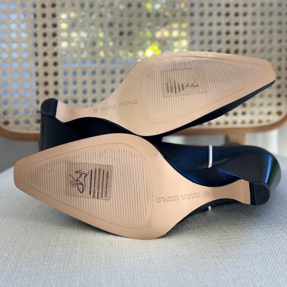 NEW Zara SRPLS Black Leather Cowboy Boots Western Festival Cowgirl SZ EU 37 US 7 - Picture 10 of 11